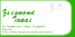 zsigmond tapai business card